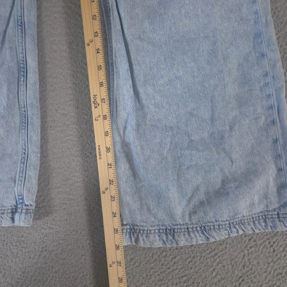 Gap Jeans Girls 16 Light Wash Baggy Wide Leg Utility Denim Patch Pockets Skater